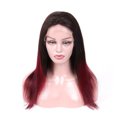 China De echte Maagdelijke Pruiken van het Haarkant, Zwart aan het Rode Remy-Menselijke Haar van Kantpruiken leverancier