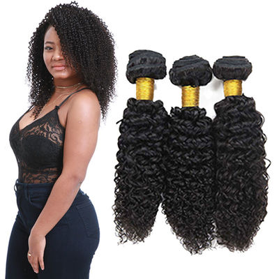China Het echte Ruwe Maagdelijke Krullende Haar bundelen/de Curly Hair Weave With Sluiting van Jerry leverancier