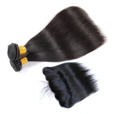 Dubbel - Getrokken Sterke Weft Indische Menselijk Haarbundels 13 * Frontaal Kant 4 leverancier